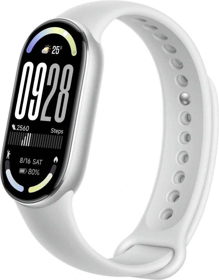 Фитнес-трекер XIAOMI Smart Band 10 AMOLED, корпус серебристый, ремешок серый (BHR07PSGL)