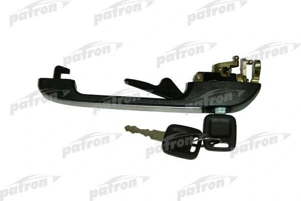 Ручка двери передняя левая PATRON P20-0004L с замком и ключом Audi: 100 1.8, 2.0, 2.2, 2.3 82-88