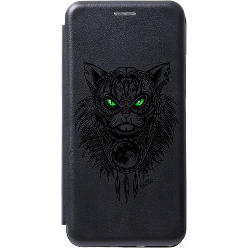 фото Чехол-книжка book art jack для samsung galaxy s20+ с принтом "shaman cat" черный slvgo