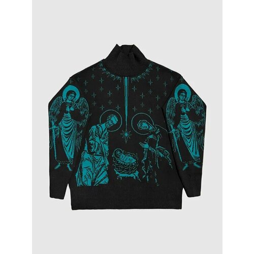 фото Свитер антон лисин рождество, размер l/xl, , бирюзовый