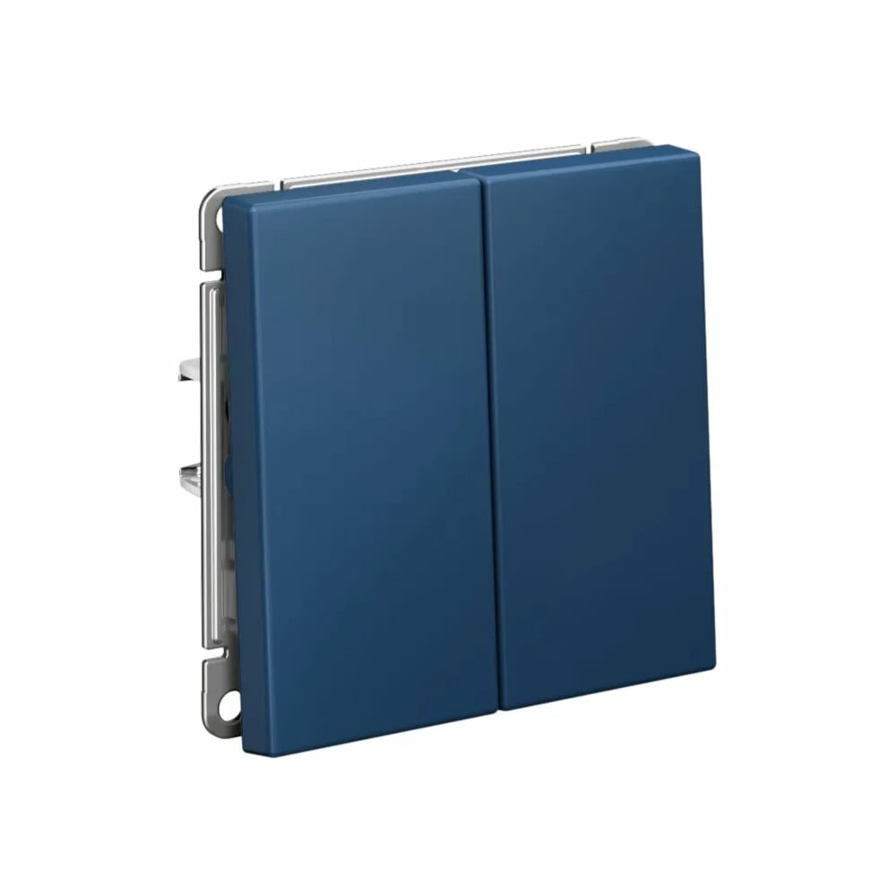 Выключатель кнопочный 2-клавишный ArtGallery Systeme Electric 10 АХ быстрозажимная клемма механизм Аквамарин GAL001117S