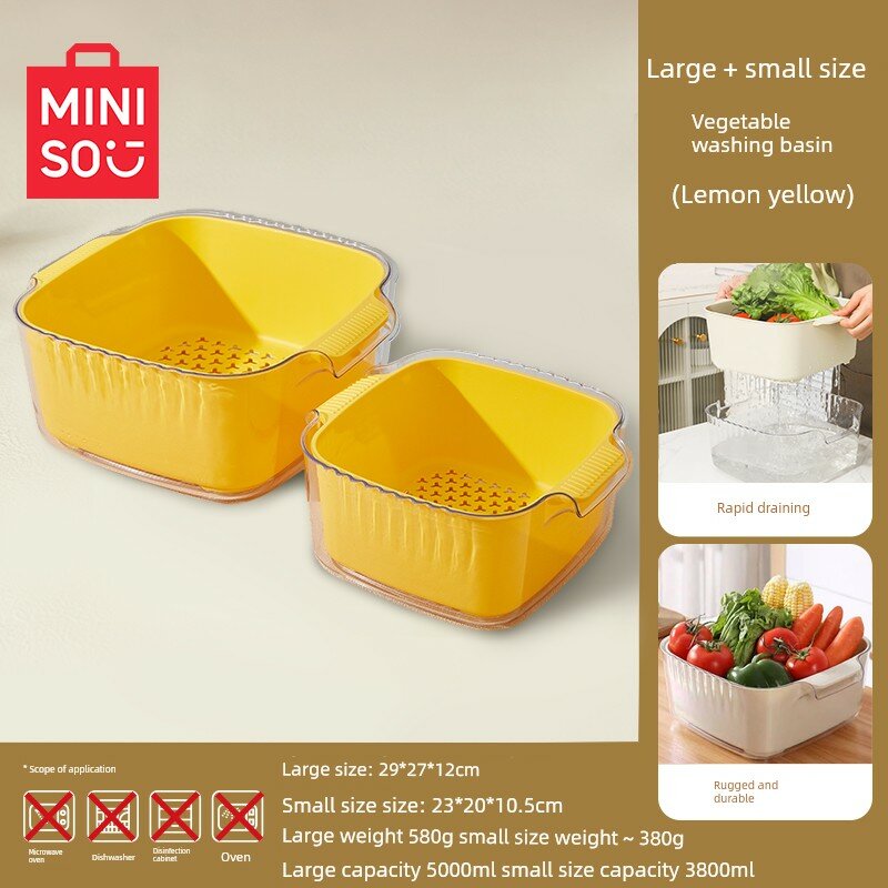 Miniso, высококачественная сливная корзина для раковины для овощей, новая бытовая сливная корзина для мытья фруктов,