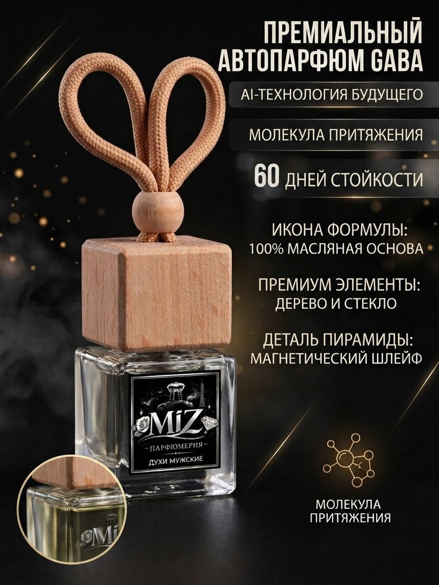 Ароматизатор в машину Gaba стойкий автопарфюм мужской 8 мл