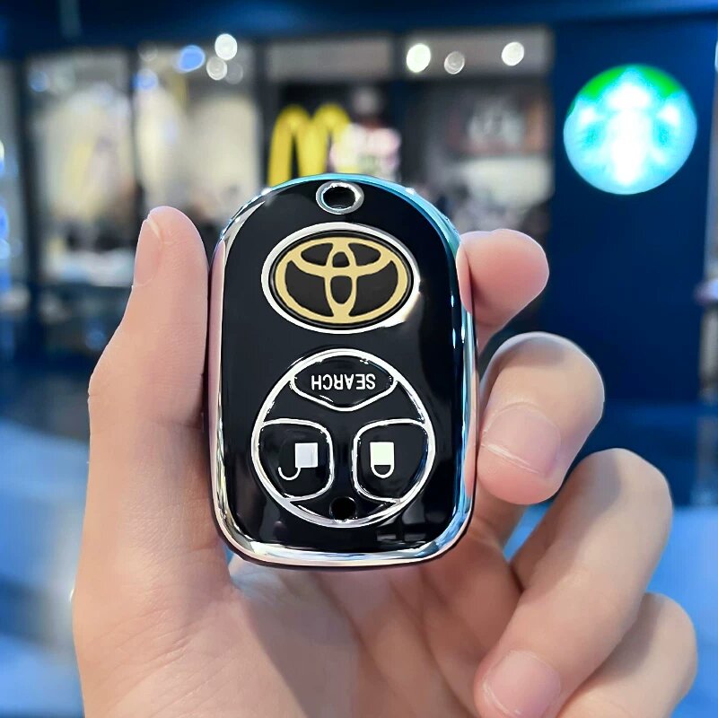 Чехол для ключа Toyota Corolla Smart 3-Кнопочный черный - Одиночный чехол