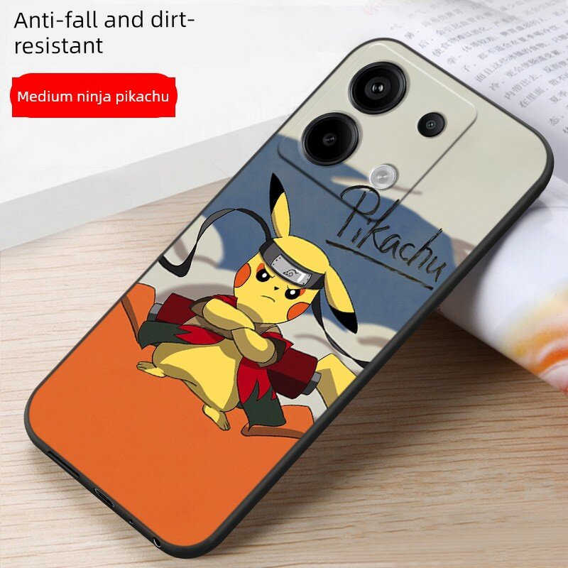 Мягкий чехол для Xiaomi Redmi Note 13 Pro с дизайном 'Пикачу Ниндзя', одиночный чехол, матовая поверхность