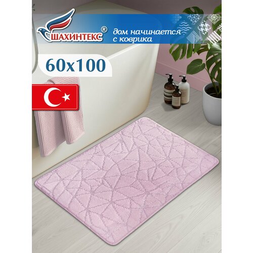 фото Коврик shahintex pp 001, 60х100 см, 100х60 смдля ванной комнаты, фламинго