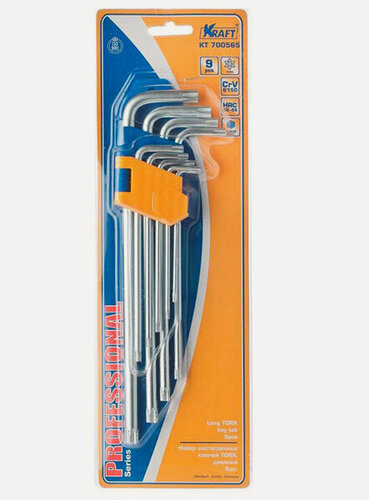 Изображение товара Набор ключей KRAFT TORX длинных Т10 50 9 предметов