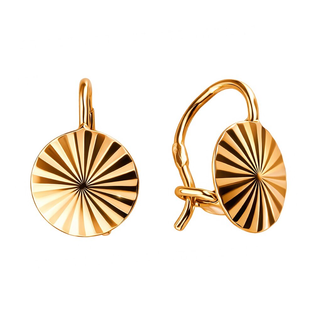 Серьги 585GOLD, красное золото, 375 проба, оксидирование