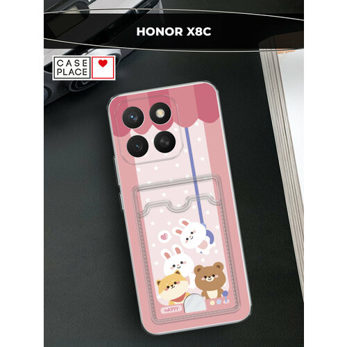 фото Чехол на honor x8c (хонор x8c) с картой и принтом crane game case place