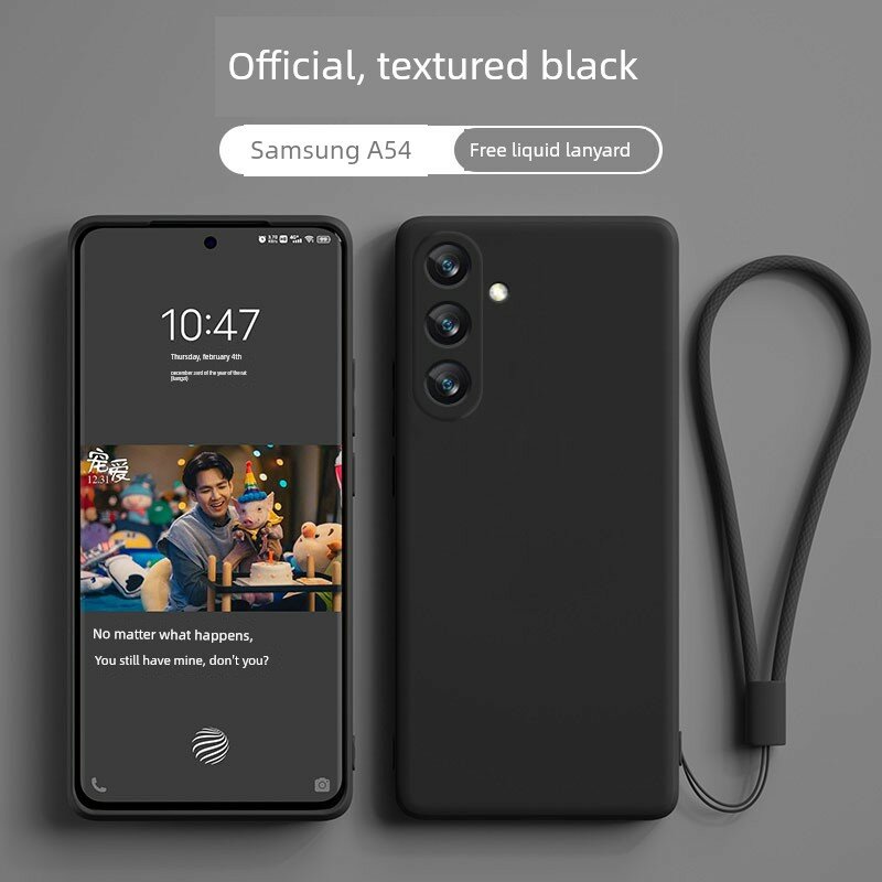 Смартфон-чехол из жидкого силикона для Samsung Galaxy A56, матовый черный — полная защита объектива, ультратонкий,