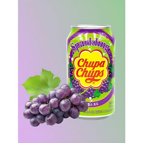 фото Напиток газированный chupa chups виноград 345 мл, южная корея