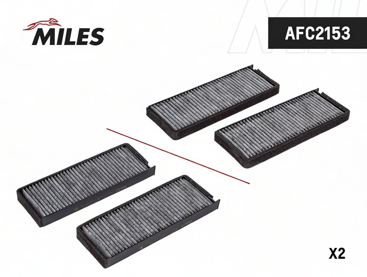 Фильтр салона угольный CHEVROLET REZZO 00- (FILTRON K1158-2x) AFC2153 Miles арт. AFC2153