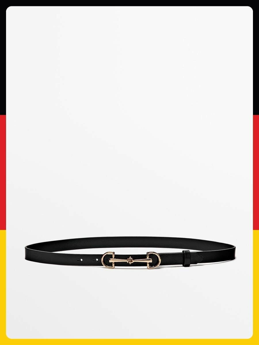 Ремень Massimo Dutti 6150/694, черный, XS / 75cm