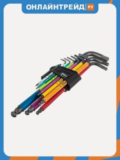 Изображение товара Набор шестигранных ключей Wera 950 SPKL/9 SM N Multicolour Набор Г-образных ключей, метрических, BlackLaser, 9 предметов