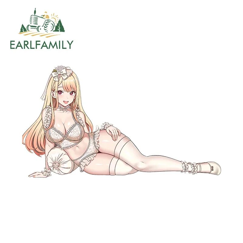 EARLFAMILY 13 см X 7,4 см очаровательные аниме Марин автомобильные наклейки индивидуальные простые наклейки защита двери автомобиля виниловая доска для серфинга