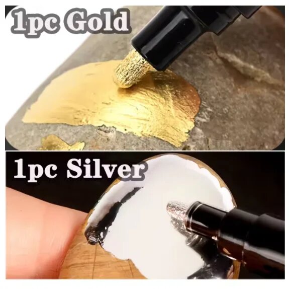 Маркеры для зеркального эффекта Haile, золото/серебро 1pc silver 1pc gold