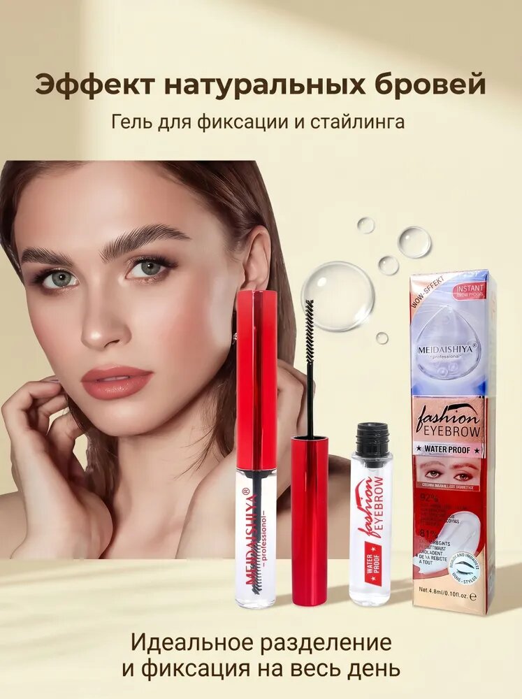 Гель-ламинатор для бровей LUXVISAGE BROW LAMINATOR суперсильной фиксации тон Бесцветный