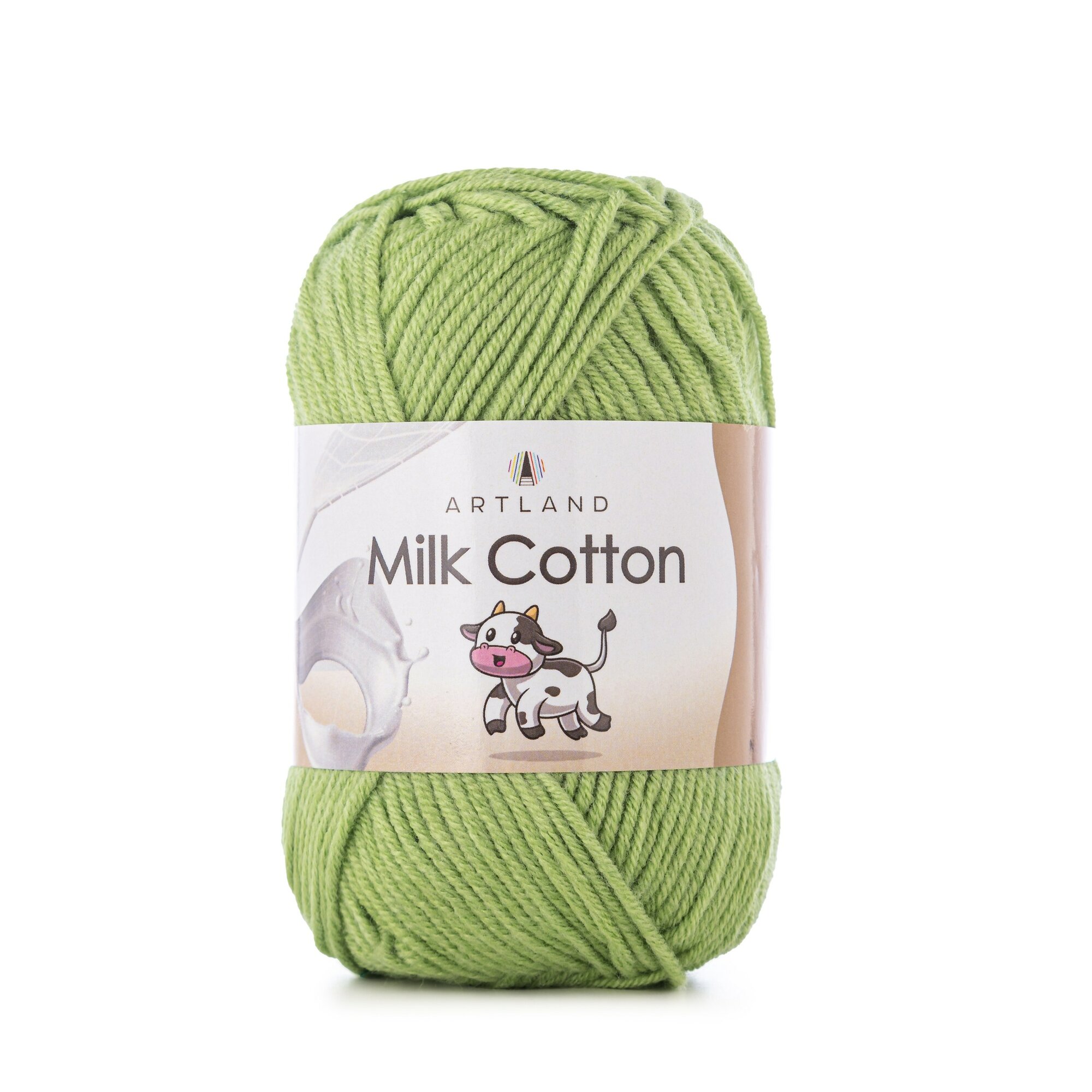 Пряжа для вязания Artland Milk Cotton 2 мотка (100 м, 50 гр), цвет 53 Светло-зелёный