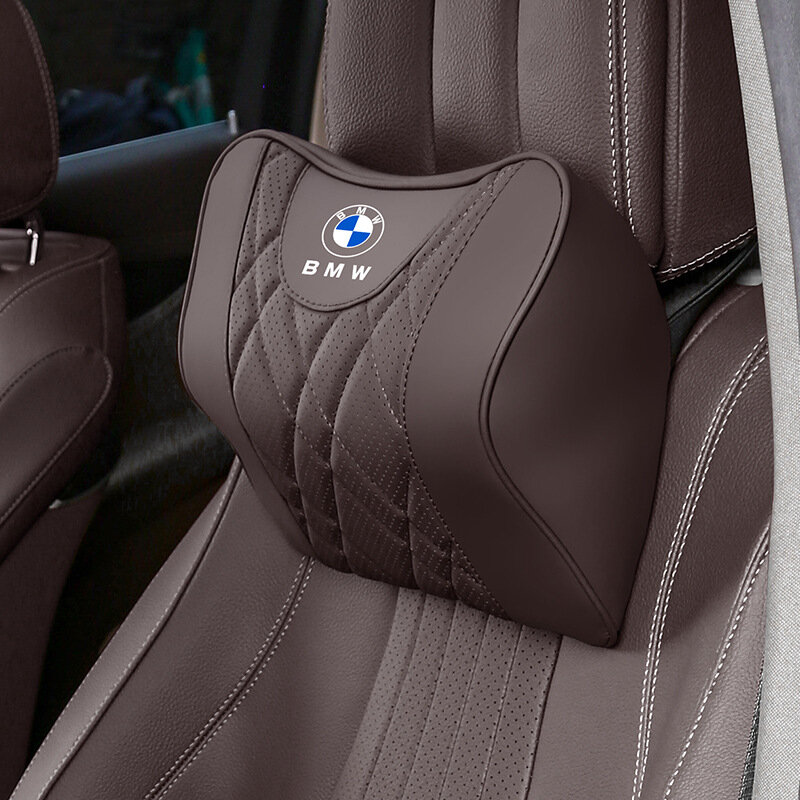 Подушка для подголовника BMW с дышащей тканью, цвет мокко коричневый, премиум комфорт для вождения