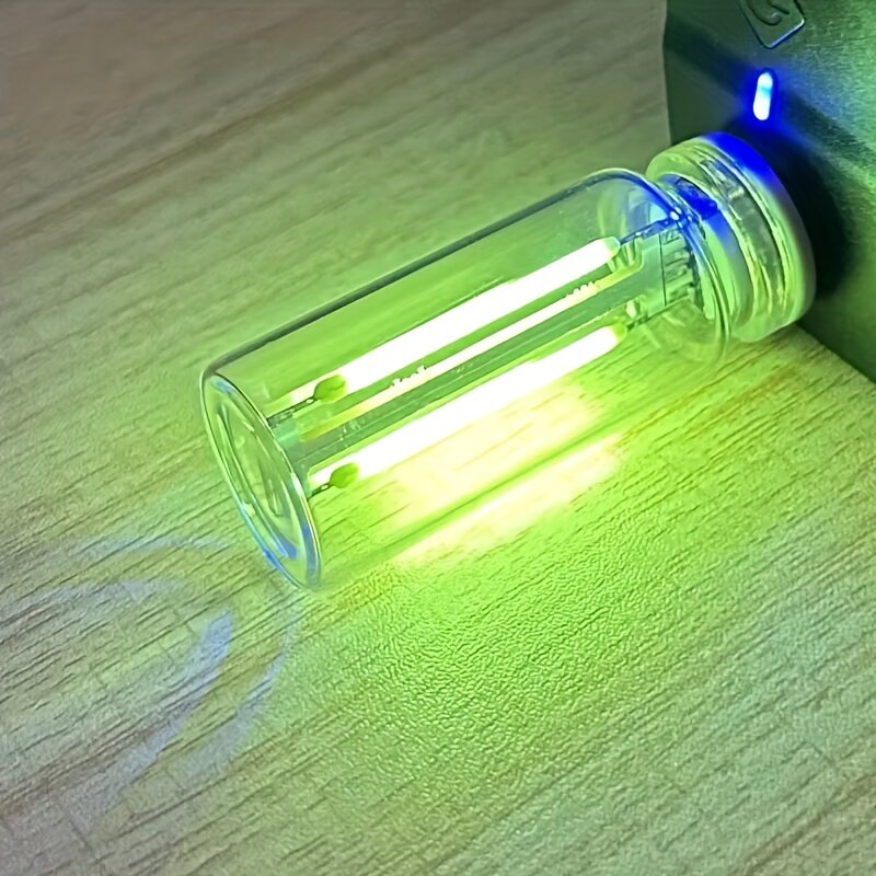 Сенсорный светодиодный мини-ночник в форме стеклянной бутылки с USB, регулировка яркости по двойному касанию, для автомобиля и спальни, зеленый, 1 шт.