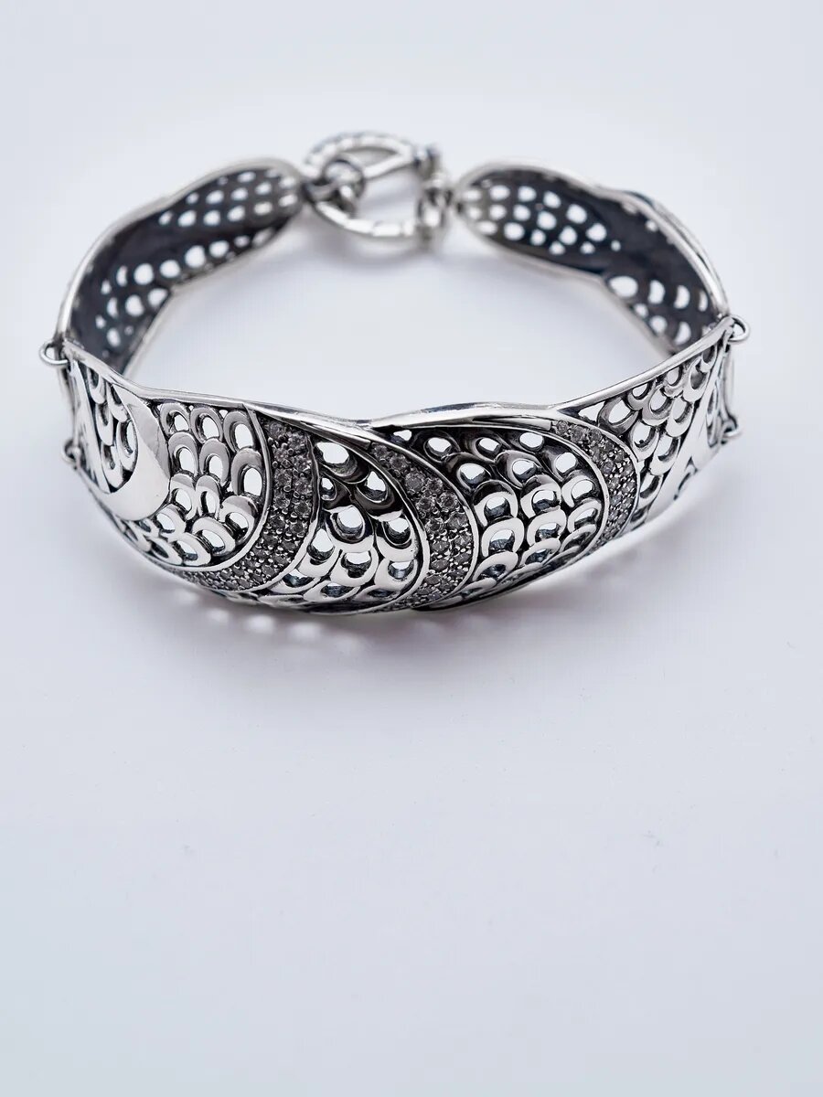Браслет БРЮС, серебро, 925 проба, фианит