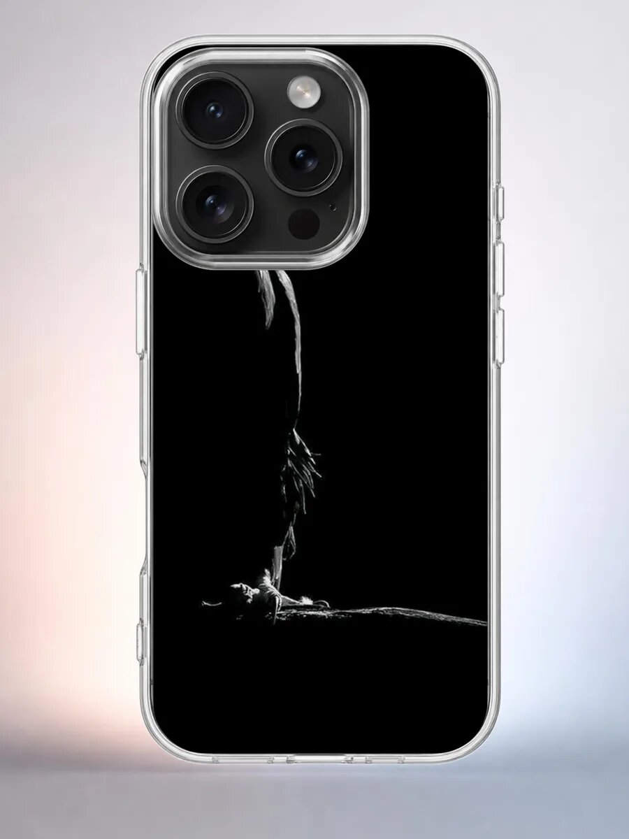Чехол iPhone 15 Pro орёл стоит минимал силиконовый