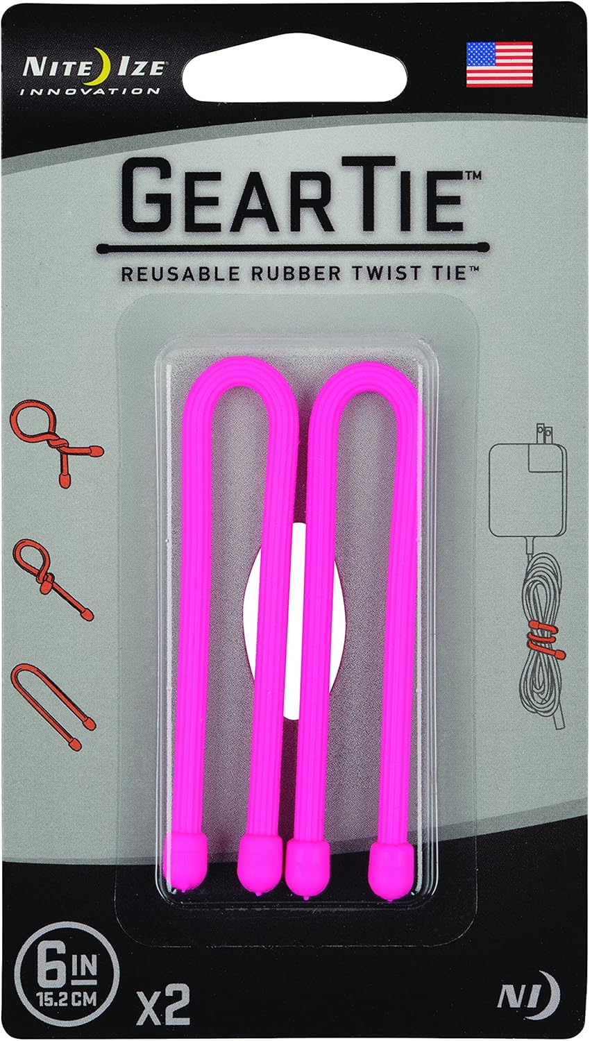 Многоразовая стяжка для проводов Nite Ize Gear Tie 6 Pink