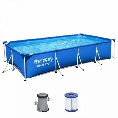 Bestway 56424 Каркасный бассейн Steel Pro 400х211х81см, 5700 л, с фильтр-насосом 1249л/ч