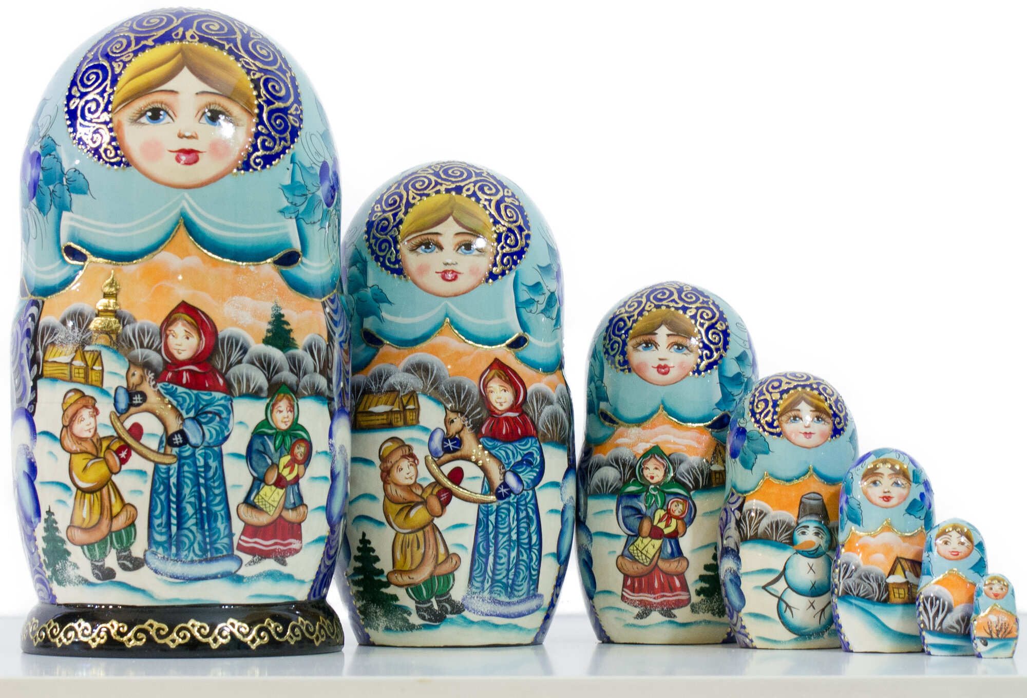 Матрешка Русская Традиционная 7-местная. Серия: "Русская Деревня" (Разм.- 21см)