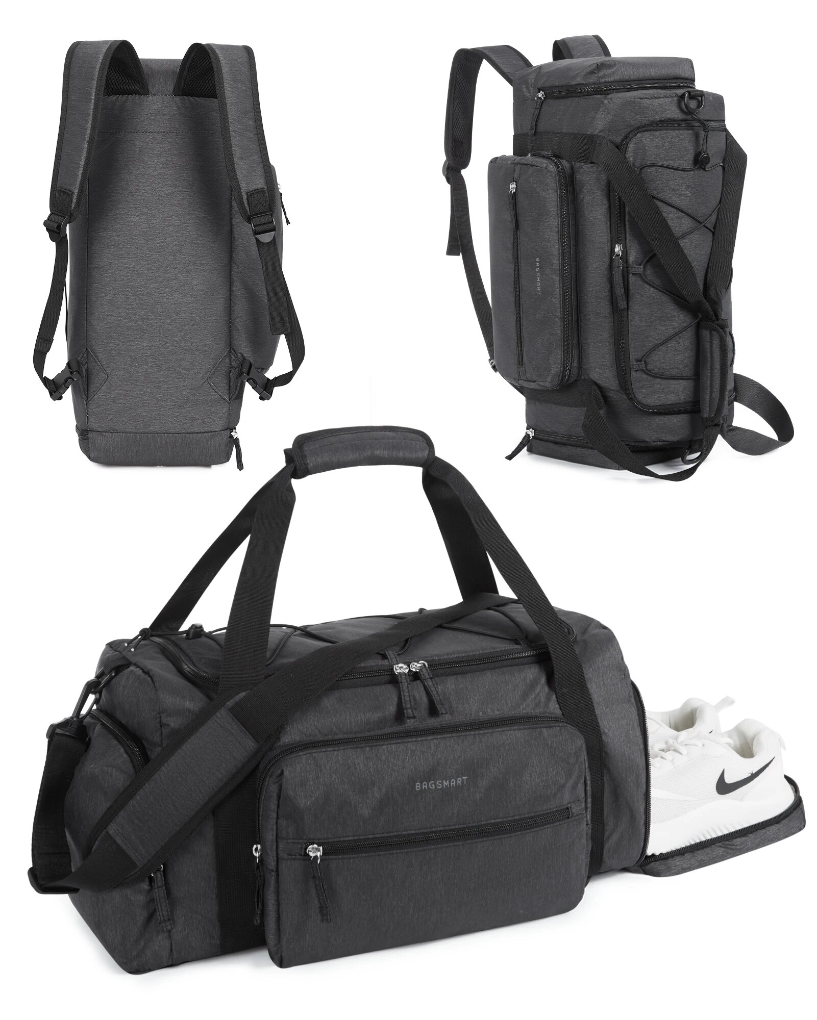 Спортивная сумка BAGSMART 30л, черная
