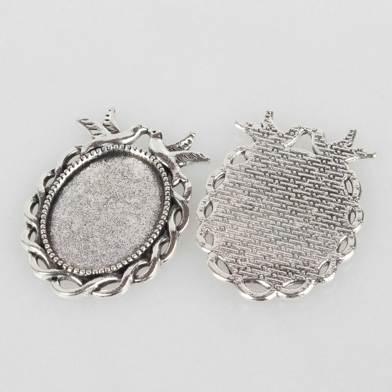 Кулон-сеттинг основа под кабошон 36*26мм 2шт — фото 1