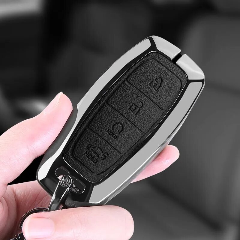 Чехол для автомобильного ключа из цинковый сплав и кожа для Хюндай Hyundai Solaris Azera Accent I30 Ix35 Kona Encino TM Palisade Santa Fe, ZHA