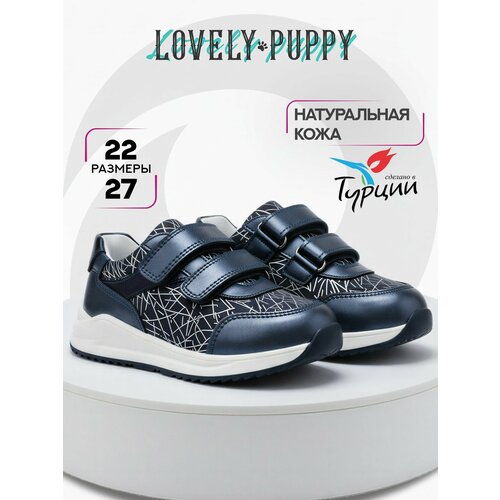 фото Кроссовки lovely puppy, размер 22, темно-синий/серебристый