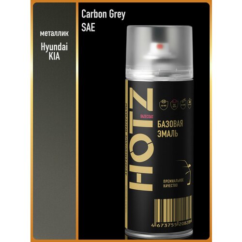 фото Аэрозольная краска "hyundai/kia carbon gray sae" hotz, 1k базовая автомобильная ремонтная эмаль, металлик, 520 ml