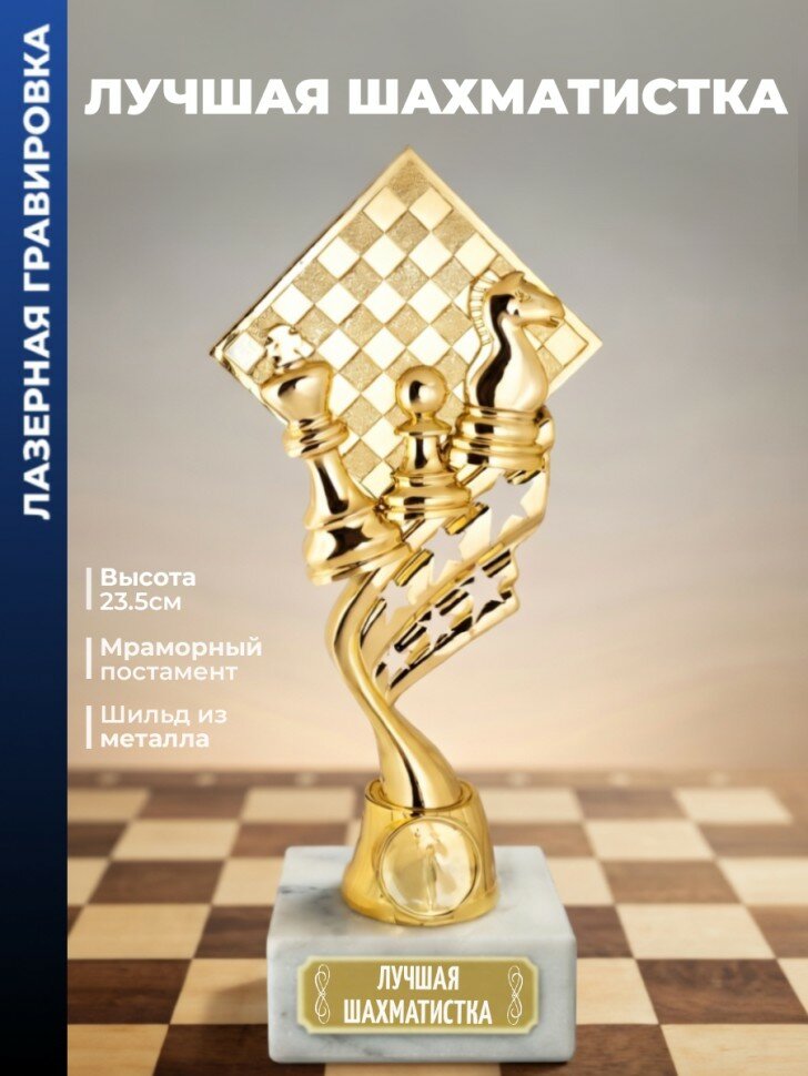 Кубок шахматы "Лучшая шахматистка" (23,5 см)