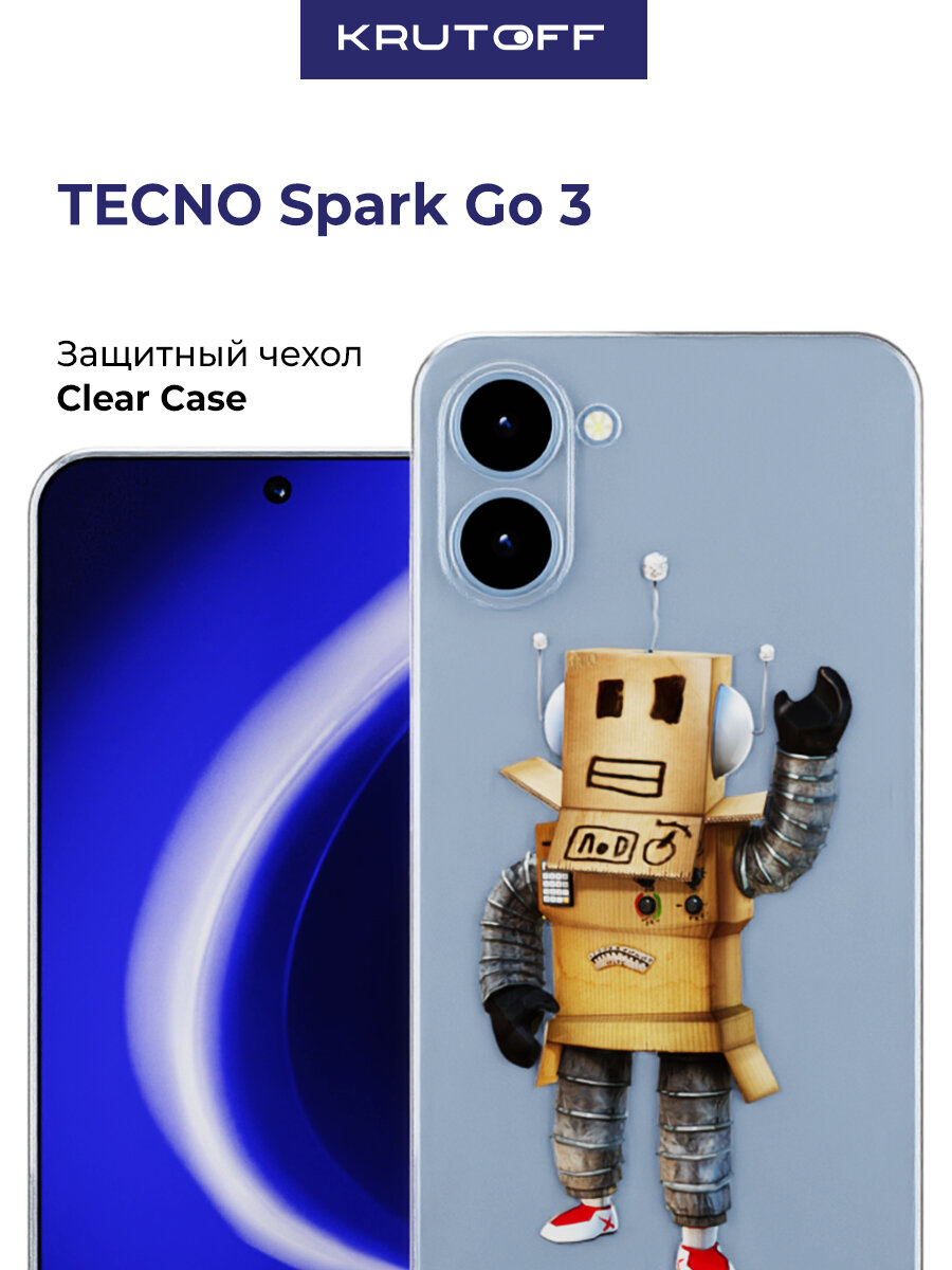 Чехол-накладка Krutoff Clear Case Roblox-Мистер Робот для TECNO Spark Go 3