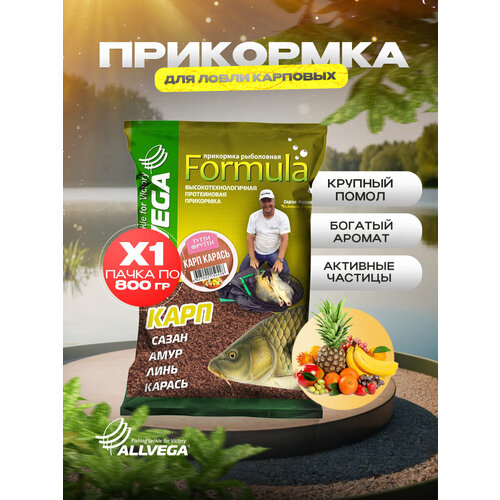Прикормка ALLVEGA Formula Carp Carassin GBF09-CC, 900 г, крупный карп