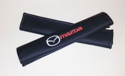 Подушка-накладка Mazda, на ремень безопасности, экокожа, 2 шт
