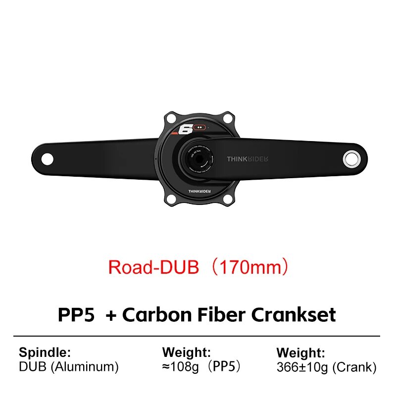 THINKRIDER PP6 Велосипедный карбоновый шатун с датчиком мощности Spider DUB 29MM 162.5-172.5mm ANT+ BLE для шоссейного велосипеда