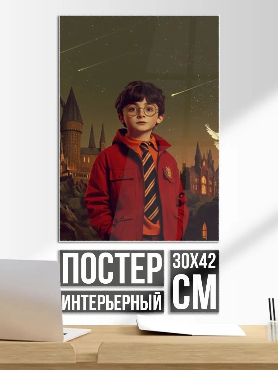 Постер на стену Гарри Поттер в красной куртке