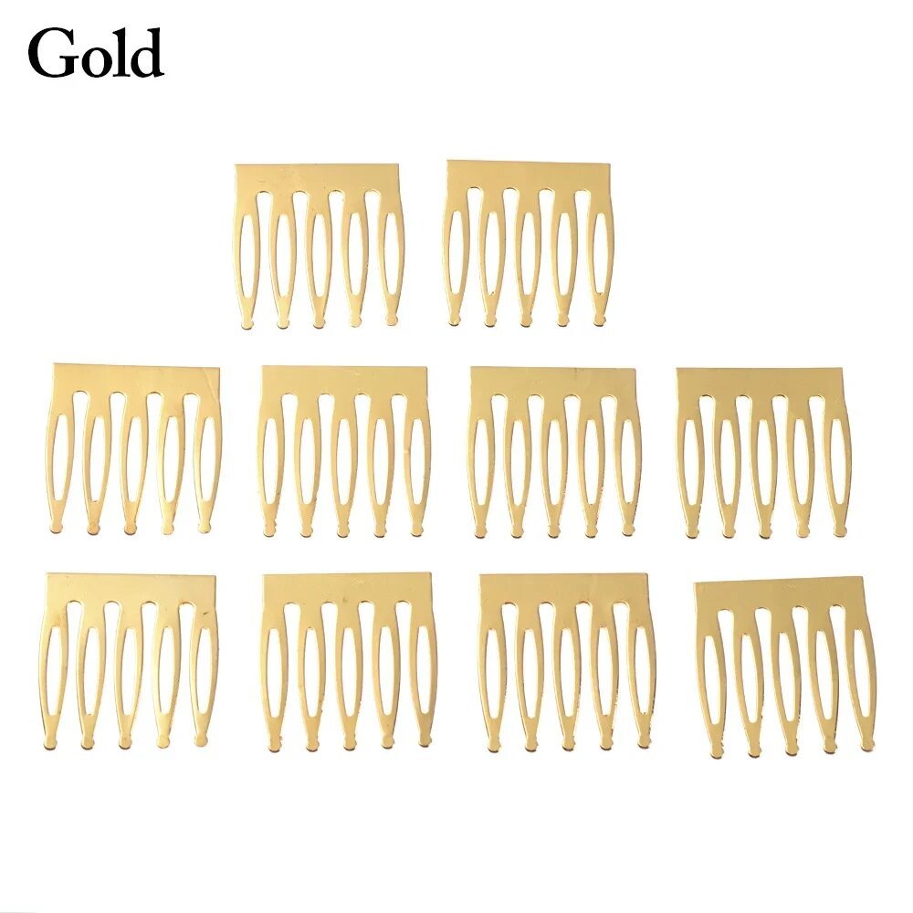 Металлические заколки для кукол 10 шт Желтый, Gold