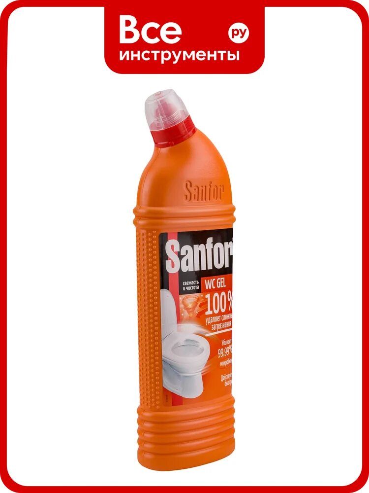 Чистящее средство для унитаза SANFOR WC gel super power 1000 г 10008, унитаза