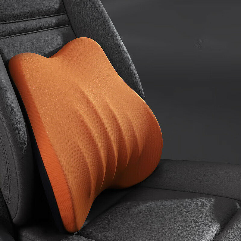 ICAROOM Подушка для поясницы с космической памятью для сиденья автомобиля и офиса Цвет：Ярко-оранжевый