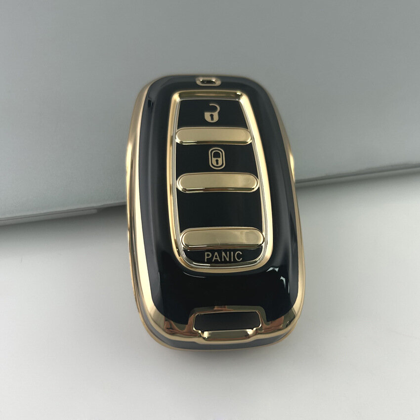 Ключевой чехол для автомобиля Chrysler VVDI XM38 3-кнопочный черный с золотым краем