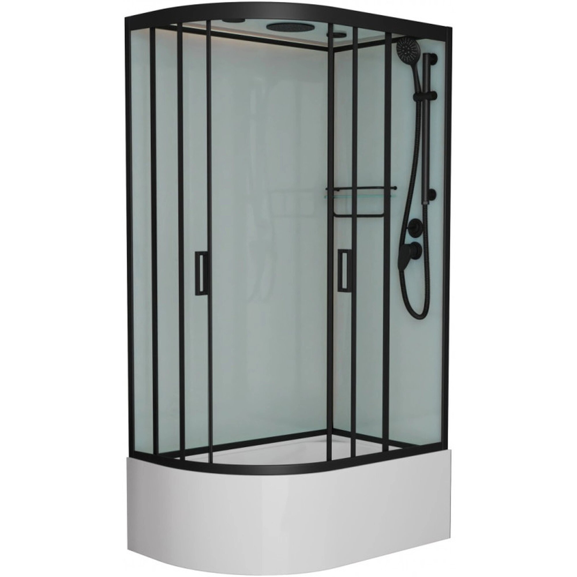 Душевая кабина 120x80x220 см Frank F412/2R М Black 20076 текстурное стекло