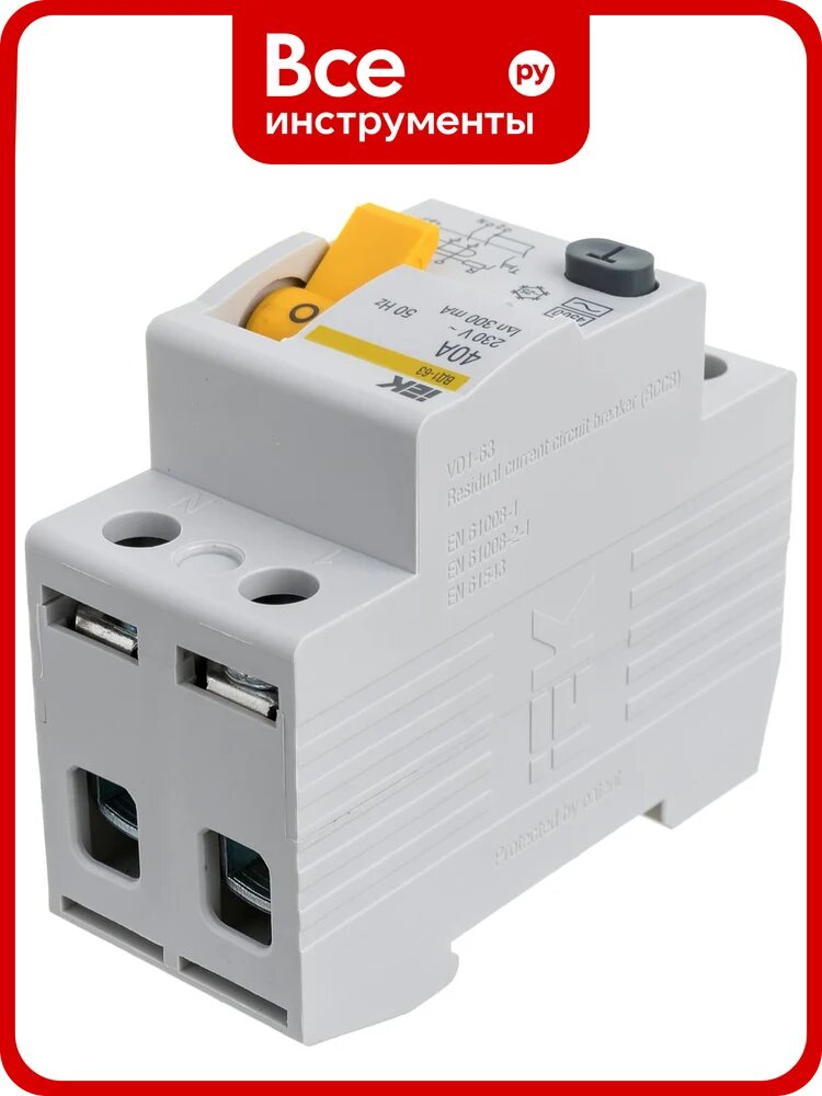УЗО IEK 2п 40А 300мА ВД1-63 АС ИЭК MDV10-2-040-300
