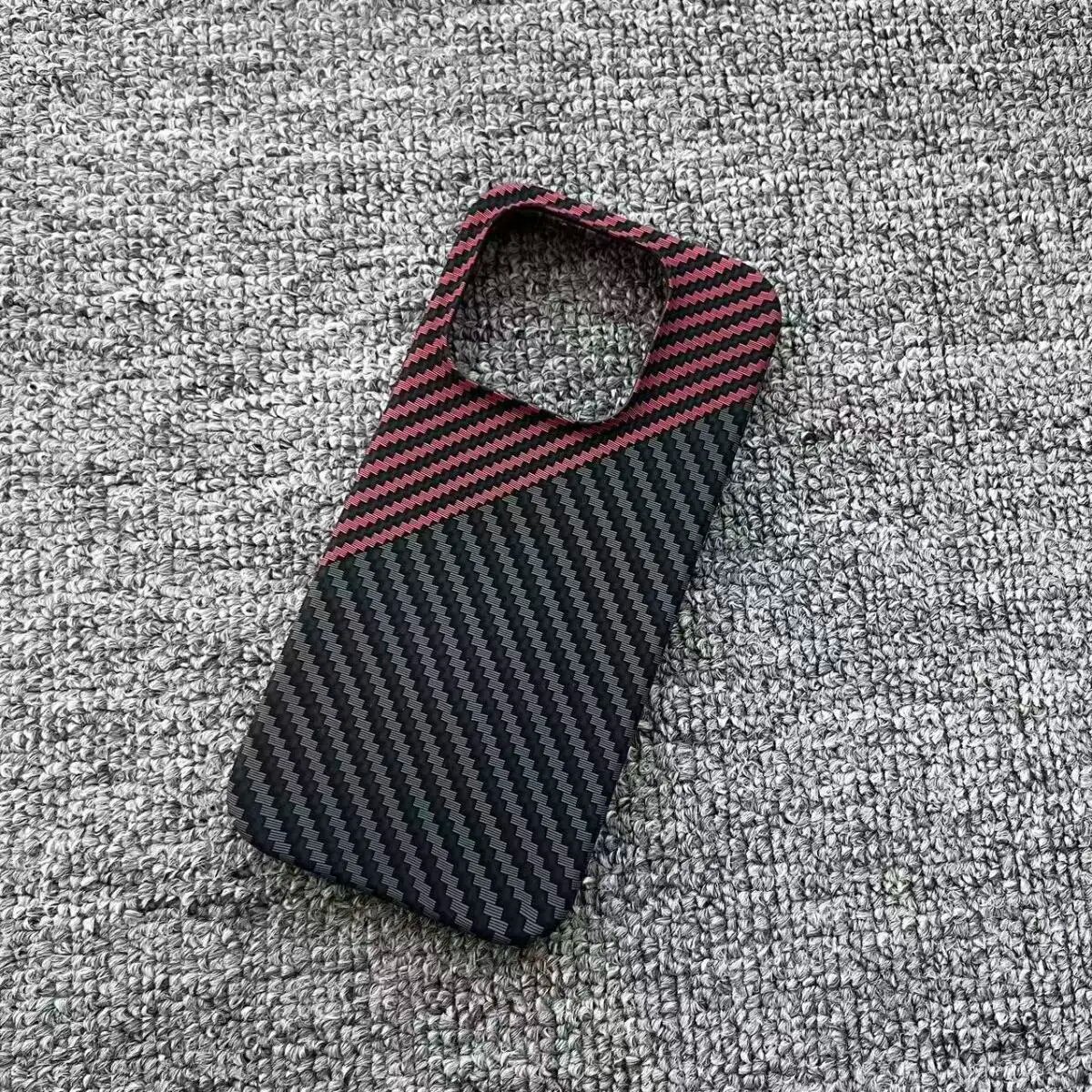 Чехол для Xiaomi 17, ультратонкий, из кевлара и углеродного волокна, с текстурой, Черный, Black Red