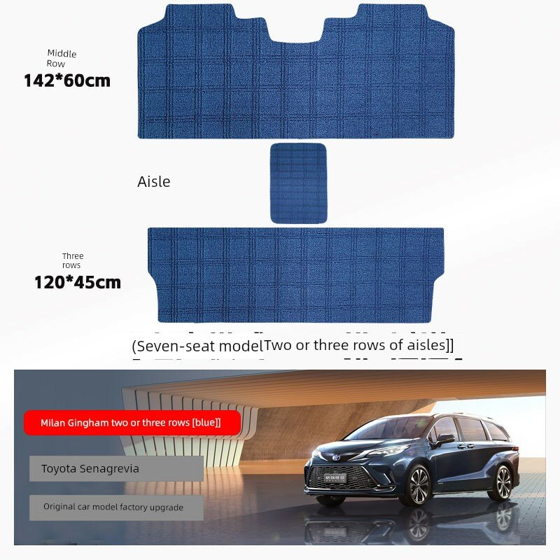Маты для среднего и третьего ряда Toyota Sienna, имитация шерсти, цвет Милан Синий