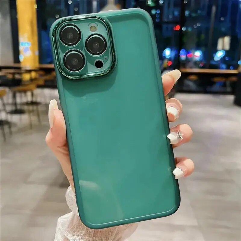 Мягкий силиконовый прозрачный чехол для iPhone 16 15 Pro Max Plus 14 13 12 Зеленый, Green, for IP 13
