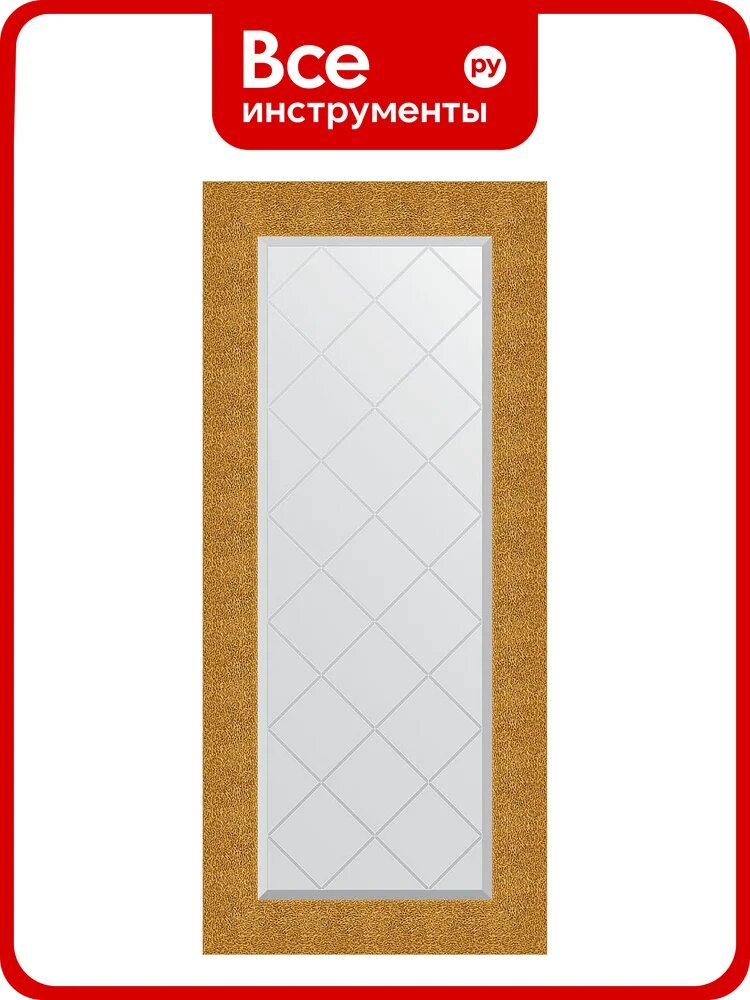 Зеркало EVOFORM с гравировкой в багетной раме - чеканка золотая 90 мм (56x126 см) BY 4065